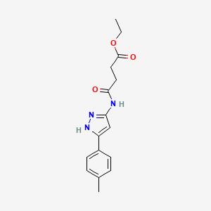 molecular formula C16H19N3O3 B3915554 ethyl 4-[[5-(4-methylphenyl)-1H-pyrazol-3-yl]amino]-4-oxobutanoate 