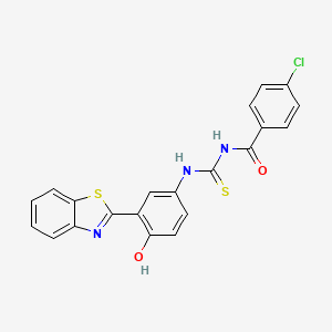 molecular formula C21H14ClN3O2S2 B3915568 N-{[3-(1,3-benzothiazol-2-yl)-4-hydroxyphenyl]carbamothioyl}-4-chlorobenzamide 