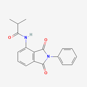 molecular formula C18H16N2O3 B3915602 N-(1,3-dioxo-2-phenyl-2,3-dihydro-1H-isoindol-4-yl)-2-methylpropanamide 