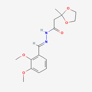 molecular formula C15H20N2O5 B3915625 N'-[(E)-(2,3-dimethoxyphenyl)methylidene]-2-(2-methyl-1,3-dioxolan-2-yl)acetohydrazide 