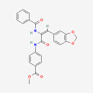 molecular formula C25H20N2O6 B3915632 Methyl 4-[(2E)-3-(2H-1,3-benzodioxol-5-YL)-2-(phenylformamido)prop-2-enamido]benzoate 