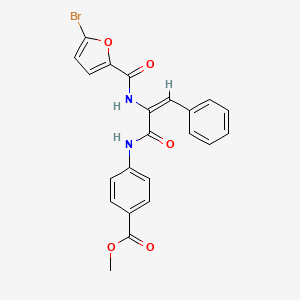 molecular formula C22H17BrN2O5 B3915706 Methyl 4-[(2E)-2-[(5-bromofuran-2-YL)formamido]-3-phenylprop-2-enamido]benzoate 