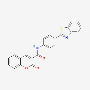 molecular formula C23H14N2O3S B3915720 N-[4-(1,3-benzothiazol-2-yl)phenyl]-2-oxo-2H-chromene-3-carboxamide 