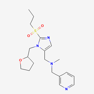 molecular formula C19H28N4O3S B3915728 N-methyl-1-[2-(propylsulfonyl)-1-(tetrahydro-2-furanylmethyl)-1H-imidazol-5-yl]-N-(3-pyridinylmethyl)methanamine 