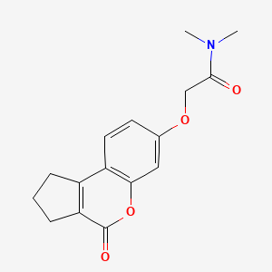 molecular formula C16H17NO4 B3915749 N,N-dimethyl-2-({4-oxo-1H,2H,3H,4H-cyclopenta[c]chromen-7-yl}oxy)acetamide 