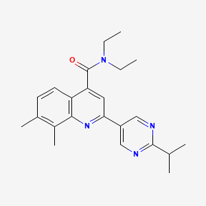 molecular formula C23H28N4O B3915945 N,N-diethyl-2-(2-isopropylpyrimidin-5-yl)-7,8-dimethylquinoline-4-carboxamide 