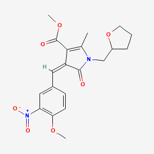 molecular formula C20H22N2O7 B3915953 METHYL (4Z)-4-[(4-METHOXY-3-NITROPHENYL)METHYLIDENE]-2-METHYL-5-OXO-1-[(OXOLAN-2-YL)METHYL]-4,5-DIHYDRO-1H-PYRROLE-3-CARBOXYLATE 