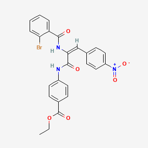 molecular formula C25H20BrN3O6 B3916058 ethyl 4-[[(E)-2-[(2-bromobenzoyl)amino]-3-(4-nitrophenyl)prop-2-enoyl]amino]benzoate 