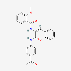 molecular formula C25H22N2O4 B3916097 N-[(E)-3-(4-acetylanilino)-3-oxo-1-phenylprop-1-en-2-yl]-2-methoxybenzamide 