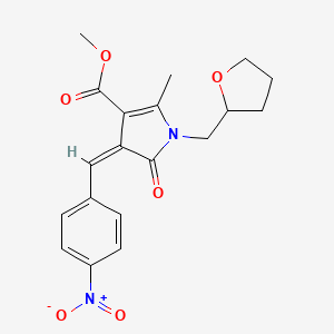 molecular formula C19H20N2O6 B3916368 methyl (4Z)-2-methyl-4-(4-nitrobenzylidene)-5-oxo-1-(tetrahydrofuran-2-ylmethyl)-4,5-dihydro-1H-pyrrole-3-carboxylate 