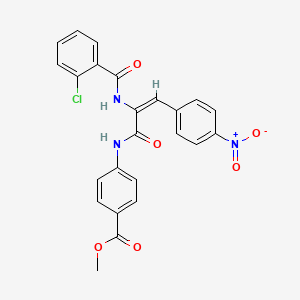 molecular formula C24H18ClN3O6 B3916372 Methyl 4-[(2E)-2-[(2-chlorophenyl)formamido]-3-(4-nitrophenyl)prop-2-enamido]benzoate 