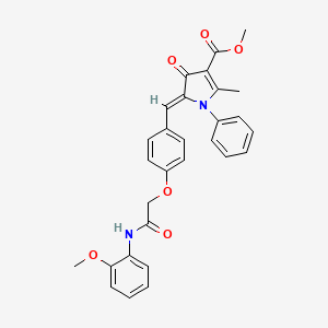 molecular formula C29H26N2O6 B3916424 METHYL (5Z)-5-[(4-{[(2-METHOXYPHENYL)CARBAMOYL]METHOXY}PHENYL)METHYLIDENE]-2-METHYL-4-OXO-1-PHENYL-4,5-DIHYDRO-1H-PYRROLE-3-CARBOXYLATE 