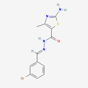 molecular formula C12H11BrN4OS B3916467 2-amino-N-[(E)-(3-bromophenyl)methylideneamino]-4-methyl-1,3-thiazole-5-carboxamide 