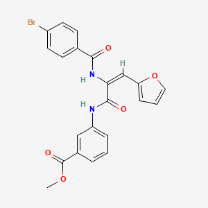 molecular formula C22H17BrN2O5 B3916478 Methyl 3-[(2E)-2-[(4-bromophenyl)formamido]-3-(furan-2-YL)prop-2-enamido]benzoate 