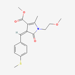 molecular formula C18H21NO4S B3916554 METHYL (4Z)-1-(2-METHOXYETHYL)-2-METHYL-4-{[4-(METHYLSULFANYL)PHENYL]METHYLIDENE}-5-OXO-4,5-DIHYDRO-1H-PYRROLE-3-CARBOXYLATE 