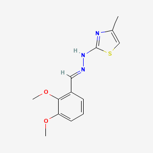 molecular formula C13H15N3O2S B3916591 N-[(E)-(2,3-dimethoxyphenyl)methylideneamino]-4-methyl-1,3-thiazol-2-amine 