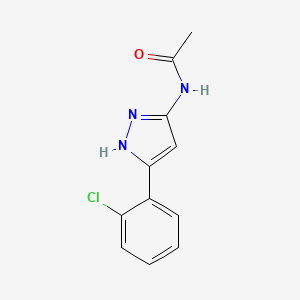 molecular formula C11H10ClN3O B3916617 N-[5-(2-chlorophenyl)-1H-pyrazol-3-yl]acetamide 