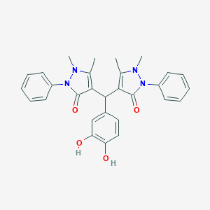 molecular formula C29H28N4O4 B391663 4-[(3,4-DIHYDROXYPHENYL)(1,5-DIMETHYL-3-OXO-2-PHENYL-2,3-DIHYDRO-1H-PYRAZOL-4-YL)METHYL]-1,5-DIMETHYL-2-PHENYL-2,3-DIHYDRO-1H-PYRAZOL-3-ONE 