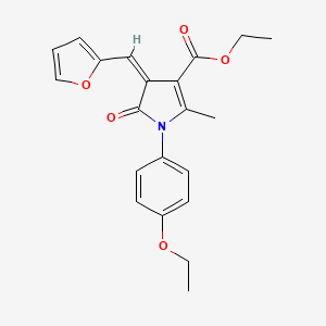 molecular formula C21H21NO5 B3916660 ethyl (4Z)-1-(4-ethoxyphenyl)-4-(furan-2-ylmethylidene)-2-methyl-5-oxo-4,5-dihydro-1H-pyrrole-3-carboxylate 