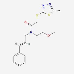molecular formula C17H21N3O2S2 B3916723 N-(2-methoxyethyl)-2-[(5-methyl-1,3,4-thiadiazol-2-yl)thio]-N-[(2E)-3-phenylprop-2-en-1-yl]acetamide 