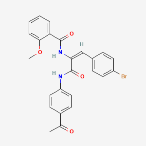molecular formula C25H21BrN2O4 B3916734 N-[(E)-3-(4-acetylanilino)-1-(4-bromophenyl)-3-oxoprop-1-en-2-yl]-2-methoxybenzamide 