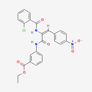 molecular formula C25H20ClN3O6 B3916759 ethyl 3-[[(E)-2-[(2-chlorobenzoyl)amino]-3-(4-nitrophenyl)prop-2-enoyl]amino]benzoate 