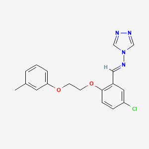 molecular formula C18H17ClN4O2 B3916830 N-[(E)-{5-chloro-2-[2-(3-methylphenoxy)ethoxy]phenyl}methylidene]-4H-1,2,4-triazol-4-amine 