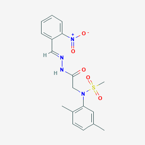 molecular formula C18H20N4O5S B3916845 N-(2,5-dimethylphenyl)-N-{2-[2-(2-nitrobenzylidene)hydrazino]-2-oxoethyl}methanesulfonamide 