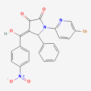 molecular formula C22H14BrN3O5 B3916863 (4Z)-1-(5-bromopyridin-2-yl)-4-[hydroxy-(4-nitrophenyl)methylidene]-5-phenylpyrrolidine-2,3-dione 