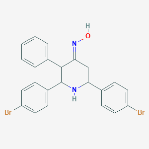 molecular formula C23H20Br2N2O B039169 2,6-Bis(4-bromophenyl)-3-phenyl-4-piperidinone oxime CAS No. 124069-16-5