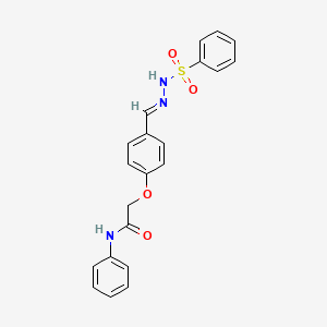molecular formula C21H19N3O4S B3916908 N-phenyl-2-{4-[2-(phenylsulfonyl)carbonohydrazonoyl]phenoxy}acetamide 
