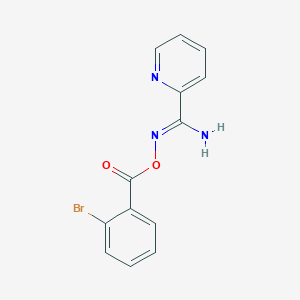 molecular formula C13H10BrN3O2 B3916914 N'-{[(2-bromophenyl)carbonyl]oxy}pyridine-2-carboximidamide 