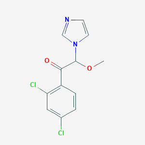 molecular formula C12H10Cl2N2O2 B039170 1-(2,4-Dichlorophenyl)-2-imidazol-1-yl-2-methoxyethanone CAS No. 112669-37-1