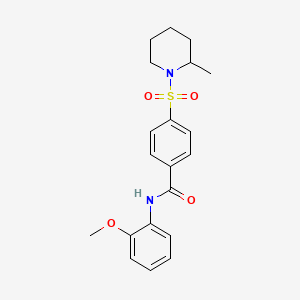molecular formula C20H24N2O4S B3917004 N-(2-methoxyphenyl)-4-[(2-methyl-1-piperidinyl)sulfonyl]benzamide 