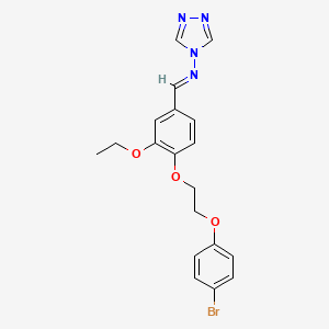 molecular formula C19H19BrN4O3 B3917062 N-[(E)-{4-[2-(4-bromophenoxy)ethoxy]-3-ethoxyphenyl}methylidene]-4H-1,2,4-triazol-4-amine 