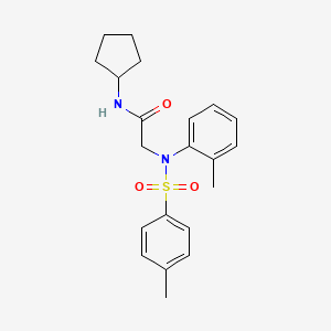 molecular formula C21H26N2O3S B3917103 N-Cyclopentyl-2-(4-methyl-N-(o-tolyl)phenylsulfonamido)acetamide 