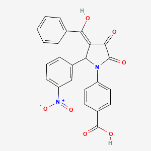 molecular formula C24H16N2O7 B3917265 4-[(3Z)-3-[hydroxy(phenyl)methylidene]-2-(3-nitrophenyl)-4,5-dioxopyrrolidin-1-yl]benzoic acid 