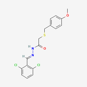 molecular formula C17H16Cl2N2O2S B3917288 N'-(2,6-dichlorobenzylidene)-2-[(4-methoxybenzyl)thio]acetohydrazide 