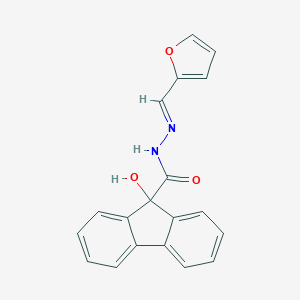 molecular formula C19H14N2O3 B391732 N-[(E)-furan-2-ylmethylideneamino]-9-hydroxyfluorene-9-carboxamide CAS No. 304868-11-9
