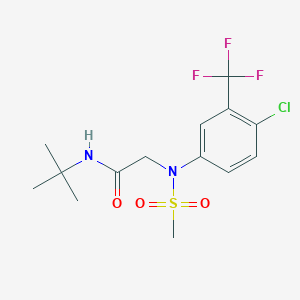 molecular formula C14H18ClF3N2O3S B3917324 N-tert-butyl-2-[4-chloro-N-methylsulfonyl-3-(trifluoromethyl)anilino]acetamide 