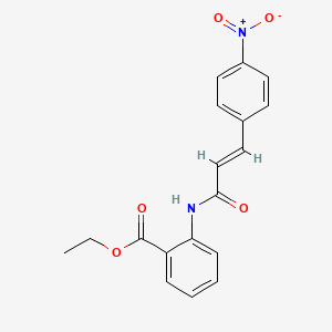 molecular formula C18H16N2O5 B3917331 ethyl 2-{[3-(4-nitrophenyl)acryloyl]amino}benzoate 