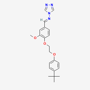 molecular formula C22H26N4O3 B3917338 N-[(E)-{4-[2-(4-tert-butylphenoxy)ethoxy]-3-methoxyphenyl}methylidene]-4H-1,2,4-triazol-4-amine 