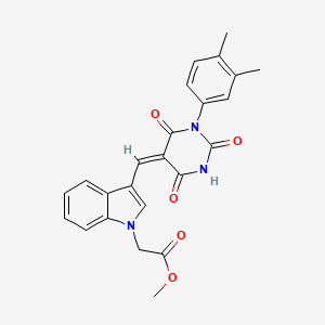 molecular formula C24H21N3O5 B3917345 METHYL 2-(3-{[(5E)-1-(3,4-DIMETHYLPHENYL)-2,4,6-TRIOXO-1,3-DIAZINAN-5-YLIDENE]METHYL}-1H-INDOL-1-YL)ACETATE 