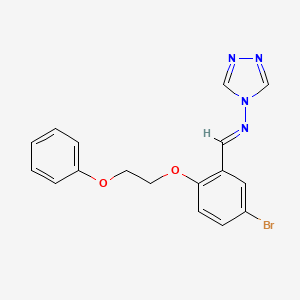 molecular formula C17H15BrN4O2 B3917386 N-{(E)-[5-bromo-2-(2-phenoxyethoxy)phenyl]methylidene}-4H-1,2,4-triazol-4-amine 
