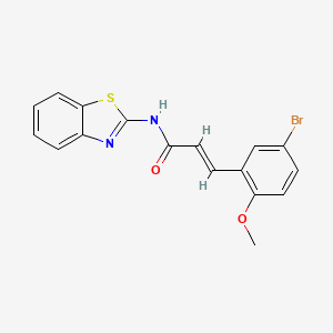 molecular formula C17H13BrN2O2S B3917468 N-1,3-benzothiazol-2-yl-3-(5-bromo-2-methoxyphenyl)acrylamide 