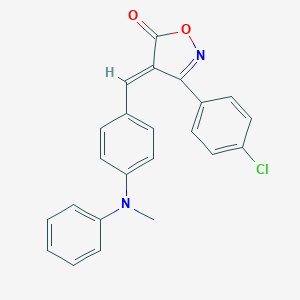 molecular formula C23H17ClN2O2 B391752 (4E)-3-(4-chlorophenyl)-4-[[4-(N-methylanilino)phenyl]methylidene]-1,2-oxazol-5-one 