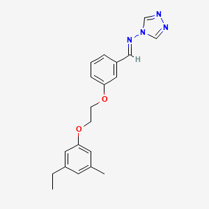 molecular formula C20H22N4O2 B3917520 N-[(E)-{3-[2-(3-ethyl-5-methylphenoxy)ethoxy]phenyl}methylidene]-4H-1,2,4-triazol-4-amine 
