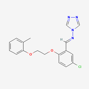 molecular formula C18H17ClN4O2 B3917584 N-[(E)-{5-chloro-2-[2-(2-methylphenoxy)ethoxy]phenyl}methylidene]-4H-1,2,4-triazol-4-amine 