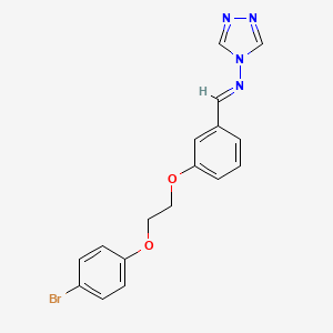 molecular formula C17H15BrN4O2 B3917614 N-[(E)-{3-[2-(4-bromophenoxy)ethoxy]phenyl}methylidene]-4H-1,2,4-triazol-4-amine 