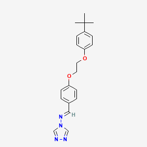 molecular formula C21H24N4O2 B3917621 N-[(E)-{4-[2-(4-tert-butylphenoxy)ethoxy]phenyl}methylidene]-4H-1,2,4-triazol-4-amine 